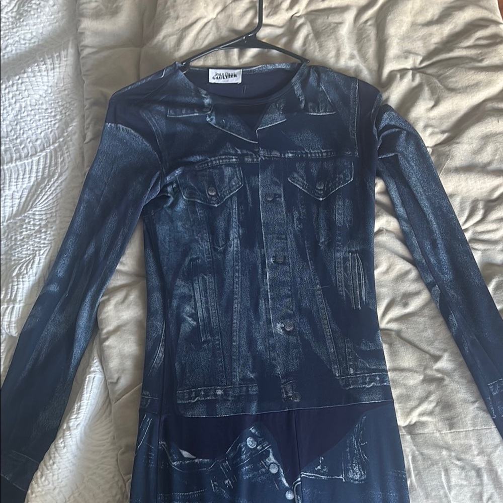 Jean Paul Gaultier Blue Denim Print Dress